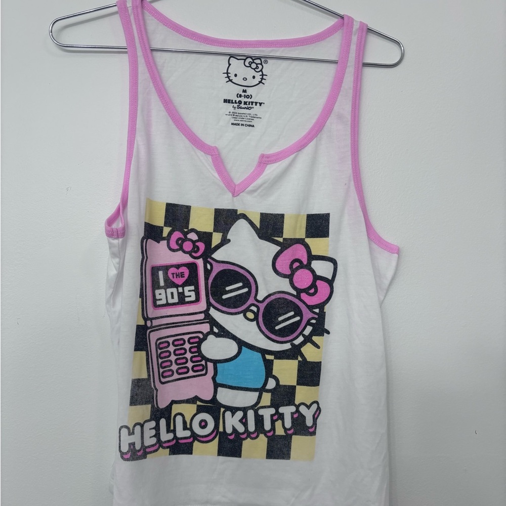 Hello Kitty 90s V-Neck Graphic Tank Top Size M